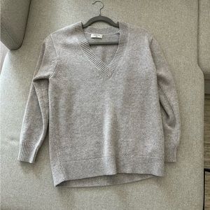 Babaton oversized pullover vneck sweater grey gray